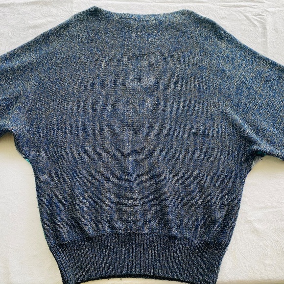 Splendid women’s black & silver knit sweater with stripe detail. - Picture 2 of 3